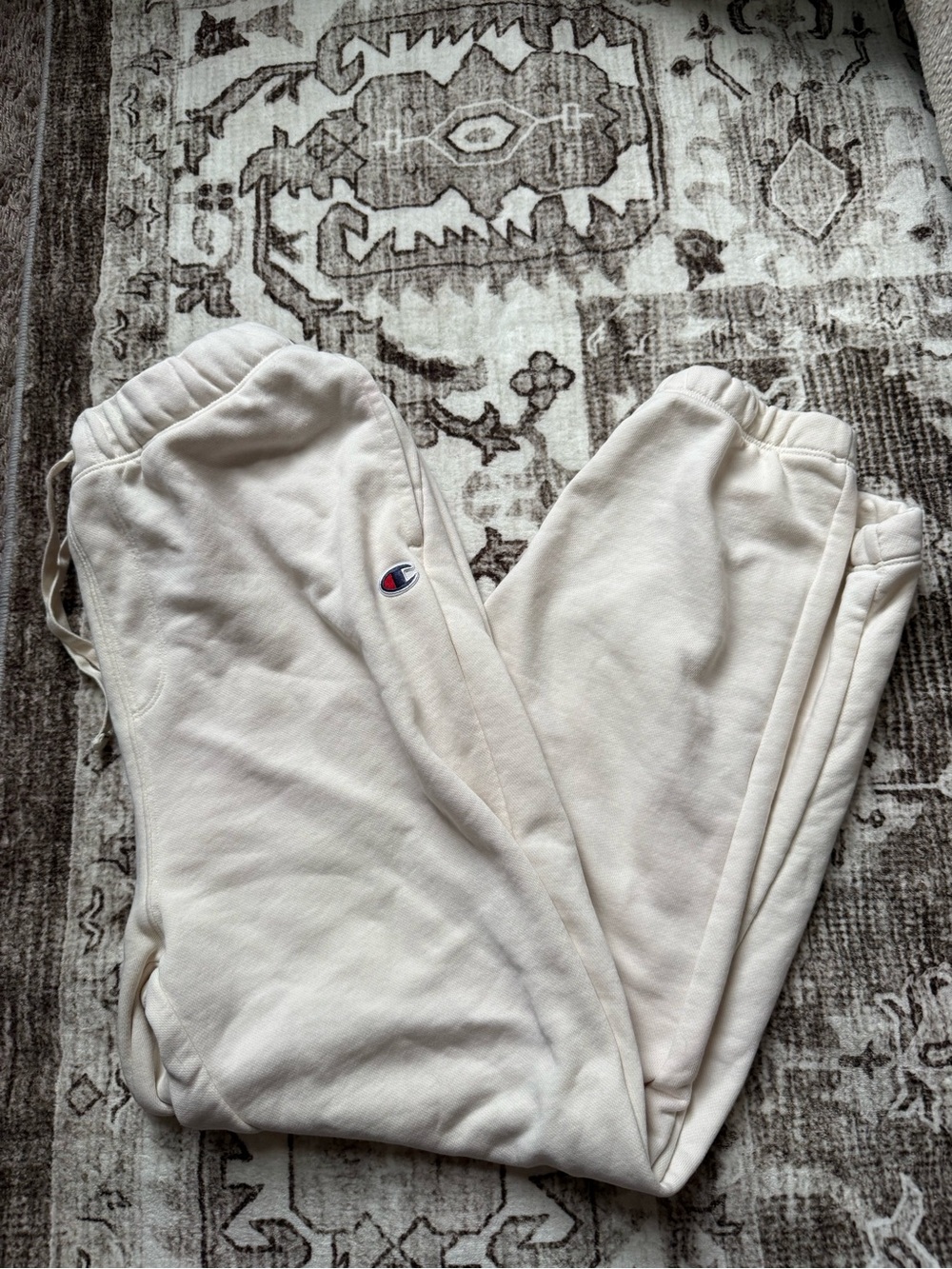 Champion Cream Fleece Jogger Pants